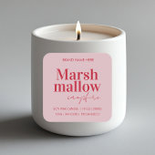 カスタムピンク&レッドキャンドルラベルシール スクエアシール