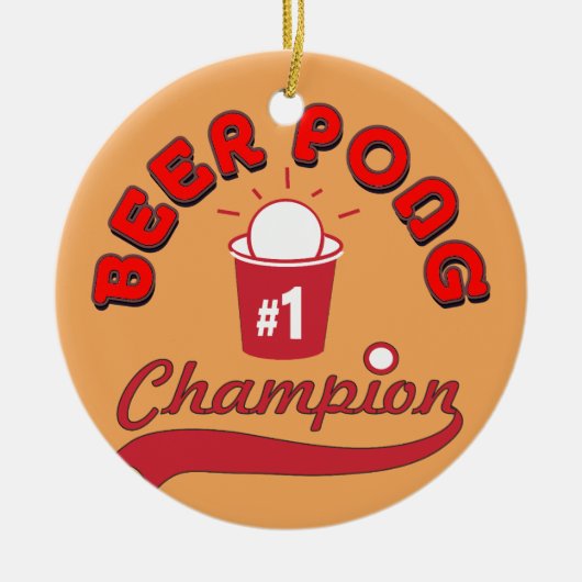 カスタムピンポン公式リーグボール セラミックオーナメント (正面)