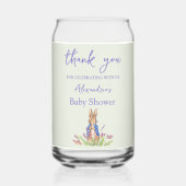 カスタムピーターうさぎ赤ちゃんシャワーありがとう ガラス缶 (正面)