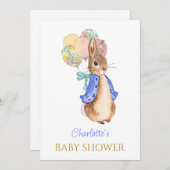 カスタムピーターうさぎ赤ちゃんシャワー 招待状 (正面/裏面)