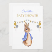 カスタムピーターうさぎ赤ちゃんシャワー 招待状 (正面/裏面)