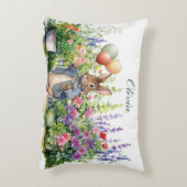 カスタムピーターうさぎ風船の庭 アクセントクッション (裏面(縦))