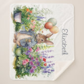 カスタムピーターうさぎ風船の庭 シェルパブランケット (正面)