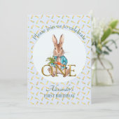 カスタムピーターザラビットファースト誕生日 招待状 (スタンド正面)