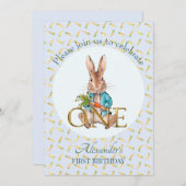 カスタムピーターザラビットファースト誕生日 招待状 (正面/裏面)