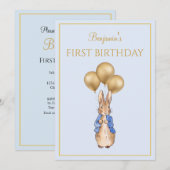 カスタムピーターザラビットファースト誕生日 招待状 (正面/裏面)