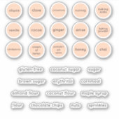 カスタムピーチとブラックおもしろいフォントベーキングラベル シール (正面)