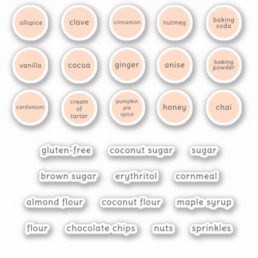 カスタムピーチとブラックおもしろいフォントベーキングラベル シール (正面)