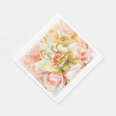 カスタムピーチウォーターバラ結婚ズ スタンダードランチョンナプキン (角)