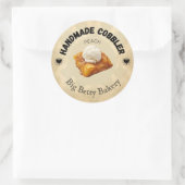 カスタムピーチコブラーラベル | ヴィンテージ パーソナライズされた ラウンドシール (バッグ)