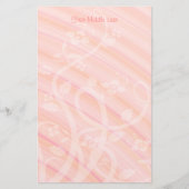 カスタムピーチピンクらせん状フローラ 便箋 (正面)