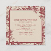 カスタムピーチピンクレッドマルーンスクエアプロフェッショナル スクエア名刺 (裏面)