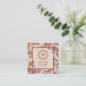 カスタムピーチピンクレッドマルーンスクエアプロフェッショナル スクエア名刺 (スタンド正面)