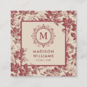 カスタムピーチピンクレッドマルーンスクエアプロフェッショナル スクエア名刺 (正面)