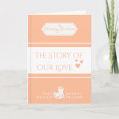 カスタムピーチブックをテーマにした結婚式招待状 招待状 (正面)