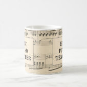カスタムピ最高のアノ先生ヴィンテージ楽譜 コーヒーマグカップ (中央)