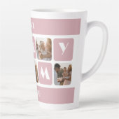カスタムピ最高のンクMommy Ever写真ラテMag カフェラテマグ (右)