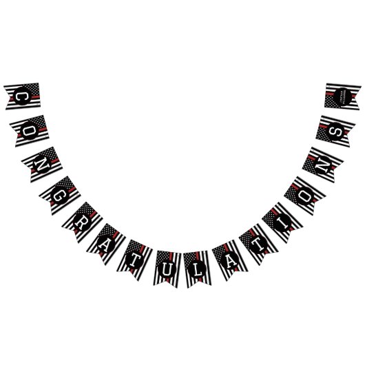 カスタムファイヤーファイター薄い赤線おめでとう バンティングフラッグ (全)