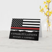 カスタムファイヤーファイター薄い赤線ファイヤーアカデミー卒業 カード (黄色い花)