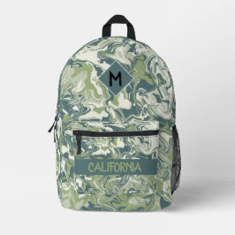 カスタムファッションスタイリッシュ海水色パターン プリントバックパック