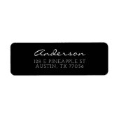 カスタムファミリスクリプト |黒 |差出人住所 ラベル (正面)