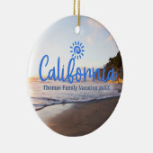 カスタムファミリーカリフォルニアバケーションクリスマスツリー セラミックオーナメント (右)