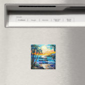 カスタムファミリーカンクンバケーションステンフェイクドグラス マグネット (インサイチュ (食洗機))