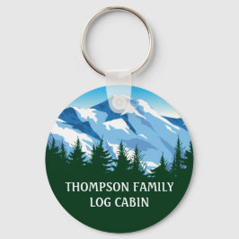 カスタムファミリーキャビンブルーマウンテンフォレスト自然 キーホルダー
