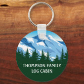 カスタムファミリーキャビンブルーマウンテンフォレスト自然 キーホルダー (裏面)