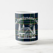 カスタムファミリーキャビン格子状セラミック コーヒーマグカップ (中央)