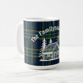 カスタムファミリーキャビン格子状セラミック コーヒーマグカップ (正面左)