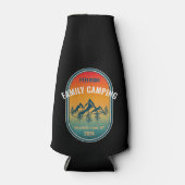 カスタムファミリーキャンピングヴィンテージサンセットアドベンチャー ボトルクーラー (正面)