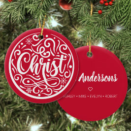 カスタムファミリーキリストクリスマスホリディ宗教的 セラミックオーナメント