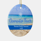 カスタムファミリークリアウォータービーチバケーションクリスマス セラミックオーナメント (右)