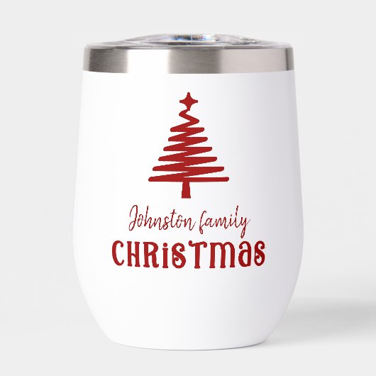 カスタムファミリークリスマスツリーシンプル赤 (正面)