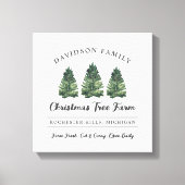 カスタムファミリークリスマスツリーファームホリデー キャンバスプリント (正面)