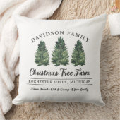 カスタムファミリークリスマスツリーファームホリデー クッション (ブランケット)
