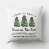 カスタムファミリークリスマスツリーファームホリデー クッション (裏面)