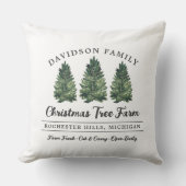 カスタムファミリークリスマスツリーファームホリデー クッション (正面)