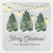 カスタムファミリークリスマスツリーファームホリデー スクエアシール (正面)