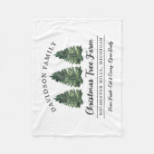 カスタムファミリークリスマスツリーファームホリデー フリースブランケット (正面)