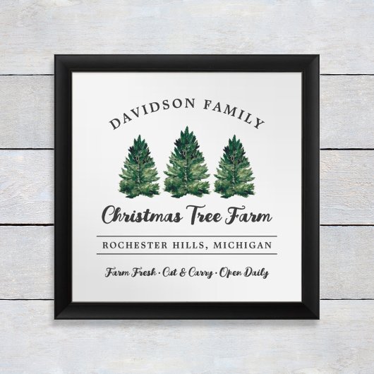 カスタムファミリークリスマスツリーファームホリデー ポスター