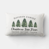 カスタムファミリークリスマスツリーファームホリデー ランバークッション (裏面)