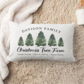 カスタムファミリークリスマスツリーファームホリデー ランバークッション (ブランケット)