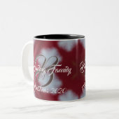 カスタムファミリークリスマスホットココアコーヒーカップマグカップ ツートーンマグカップ (正面左)