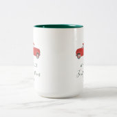 カスタムファミリークリスマスホリデー懇親会キープサケ ツートーンマグカップ (中央)