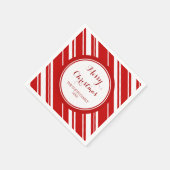 カスタムファミリークリスマスレッストライプドナプキンス スタンダードカクテルナプキン (角)