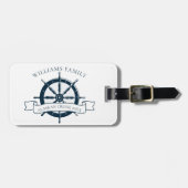 カスタムファミリークルーズシップ航海のホイールバケーション ラゲッジタグ (正面横)