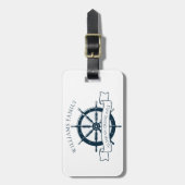 カスタムファミリークルーズシップ航海のホイールバケーション ラゲッジタグ (正面縦)