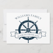 カスタムファミリークルーズシップ航海のホイールバケーション 招待状 (正面)